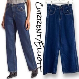 Current/Elliott The 7-pocket Full Barrel High-Rise Wide-Leg Jeans Womens Size 23